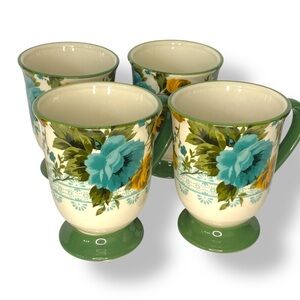 The Pioneer Woman Shadow Rose Floral Mugs Set of 4